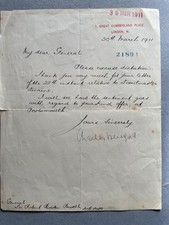 Charles Beresford, letter to