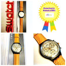 Swatch Chrono Nuovo Sirio SCM101 1992 Vintage Orologio da polso Anni 90 NOS