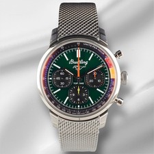Breitling 41mm Cronografo Top Volta Ford MUSTANG Steel Quadrante Verde Orologio