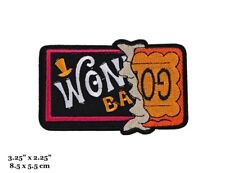 Biglietto d'oro Wonka Bar Willy Wonka fabbrica di cioccolato ricamato ferro su toppa