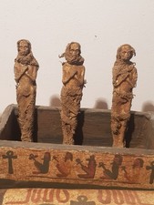 Rara antica scatola Ushabti in legno egizio antico Ushabtis servitore Minions 2480 a.C.