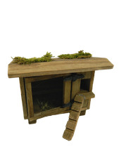 Conigliera in Legno con porta Apri/Chiudi Cm 5x8x8h Pollaio - Animali Presepe
