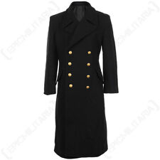 Black Navy Wool Great Coat - Winter Trench Naval Military Full Length Mens