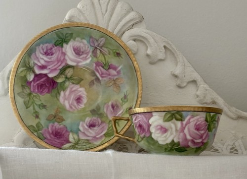 Limoges antique cup saucer - ,