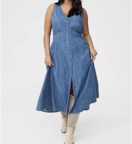 Abito midi denim jeans blu
