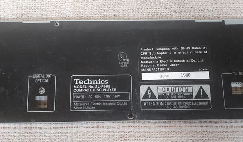 Technics p999 lettore - technics, sl-p999