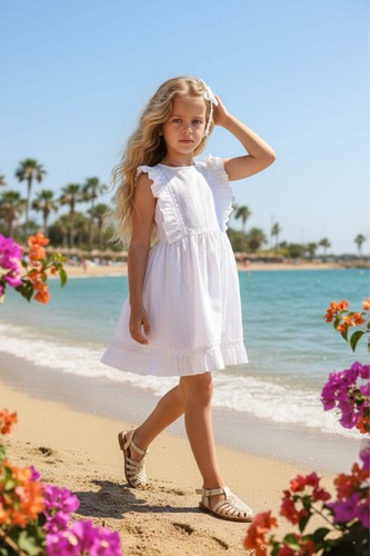 Kurzärmeliges kleid weiß - kleid, in