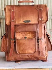 Borsa vintage per laptop marrone messenger in pelle zaino capra borsa portafo...