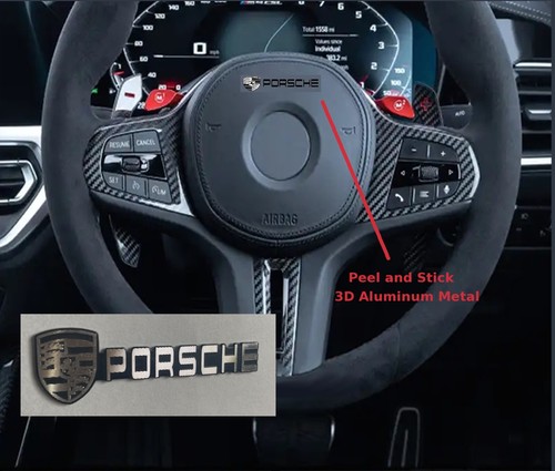 Porsche aluminum car decal - aluminum,