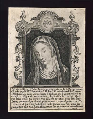 Santino pergamena 1600 madonna - 1600,