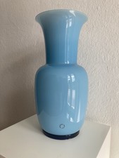 VENINI ITALIA 94 -VASO OPALINO AZZURRO-BLU h 36 cm
