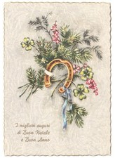 decorazione natalizia portafortuna cartolina vintage auguri di Buon Natale