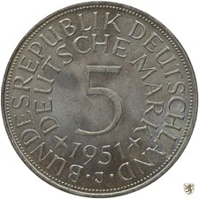BRD 5 marchi tedeschi 1951 J