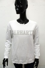 Carhartt Felpa Taglia M Donna Maglione Bianco Sweatshirt In Cotone Pullover