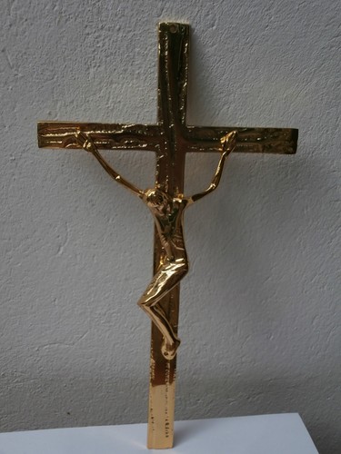 Bel crocifisso placcato - *, oro