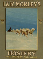 SAMOYED SLED DOG TEAM OLD ADVERT IMAGE ON GREETINGS NOTE CARD