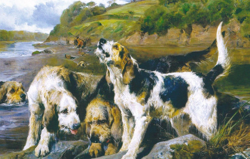 Cartolina retrò hunting dog - retrò,