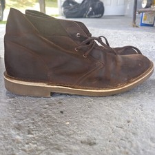 Stivali Clarks Bushacre 2 Chukka Desert in pelle marrone da uomo taglia 10,5 scarpe 15522