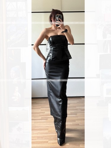 Zara top pelle - in,