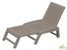 LETTINO SDRAIO DA PISCINA ORFEO RESINA TORTORA 177x61x30 cm GIARDINO POGGIAPIEDI