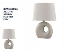 Lume Lampada Abat Jour Comodino Comò Luce Ceramica Beige Moderna 32016 dfh
