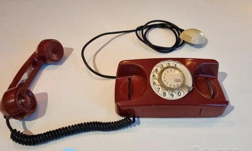 Telefono rosso disco - rosso, a