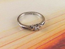 Anello Donna Metallo Col. Argento Antico Solitario con Strass Tg.16 Bigiotteria