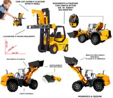 Modellino Muletto con Elevatore Ruspa con Pala Meccanica Trattore Giocattolo