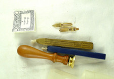 SET IN STILE VINTAGE SCRITTURA SCRIVERE LETTERE CERALACCA E SIGILLO PENNINI