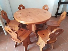 vintage tavolo con 6 sedie in legno massello  stile rustico