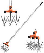 Rotary Cultivator Garden Rotary Tiller Adjustable Stainless Steel Poles Hand Til
