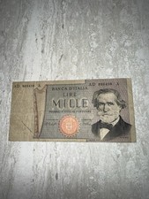 Banca D'Italia Banconota 1000 Lire Mille Giuseppe Verdi II Tipo Anno 1969