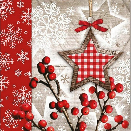 Tovagliolo bacche con stella - stella,