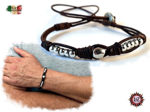 Bracciale uomo cuoio - cuoio, grezzo