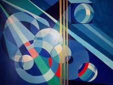 Quadro Optical Art - Acrilico su tela - Incorniciato - cm. 75 x 55 Cm.