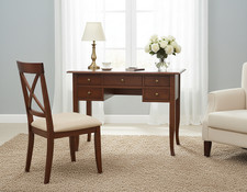 Scrittoio scrivania in legno noce stile 5 cassetti arte povera made in Italy