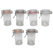 6 barattoli con chiusura tappo