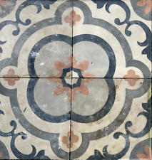 Lotto 12 pezzi cementine antiche pavimento mattoni piastrelle floreali 3