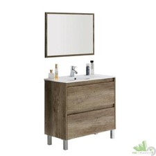 KIT MOBILE BAGNO BAGNO 2 CASSETTI CM.80X45X80H CON SPECCHIO SENZA LAVANDINO