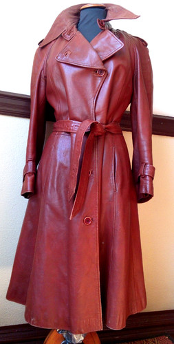 Cappotto pelle marrone l - cappotto,