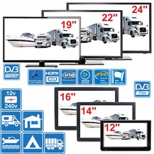 7 " - 24 " TV Digitale 12v 240v per Camper Caravan Barca DVB-T2 Freeview Pvr