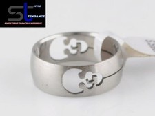 Anello Uomo Donna Ado Acciaio Nuovo Gotico Pirata Cranio Teschio Incrostato