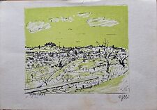 Alfredo Fabbri litografia a colori Carmignano 50x35 firmata numerata