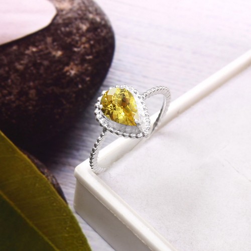 Anello zaffiro giallo - giallo, perla