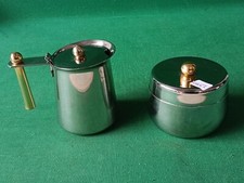 SET ZUCCHERIERA + CAFFETTIERA SERIE ORO VINTAGE INOX 18/10 GUIDO BERGNA GB. CQ61