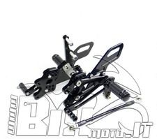 PEDANE ARRETRATE REGOLABILI Kawasaki Ninja ZX-10R 2004 2005 IN ERGAL NERO