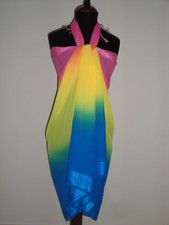 Pareo vintage copri costume bikini arcobaleno in Teryvoile per mare o piscina