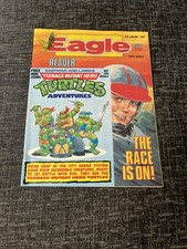 Eagle Comic - 27 January 1990 with Free Teenage Mutant Hero Turtles Mini Comic