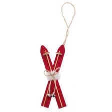 Sci legno colore rosso - sci,