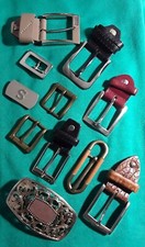 Lotto Fibbie per cinture, 11 pz, metallo colore argento e ottone.